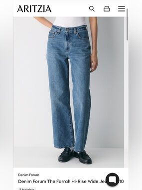 Denim Forum The Farrah High-Rise Wide Jeans 25